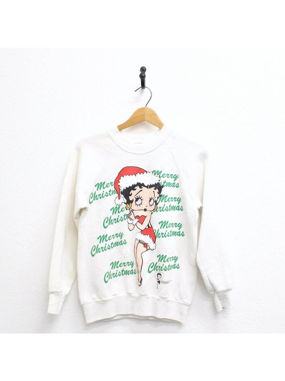 Vintage Betty Boop Merry Christmas Sweatshirt Small